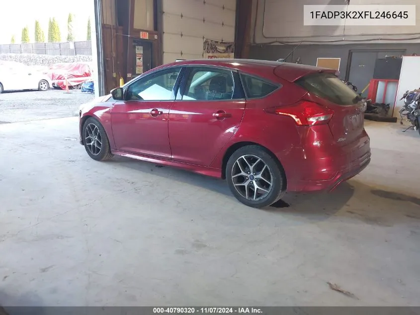 2015 Ford Focus Se VIN: 1FADP3K2XFL246645 Lot: 40790320