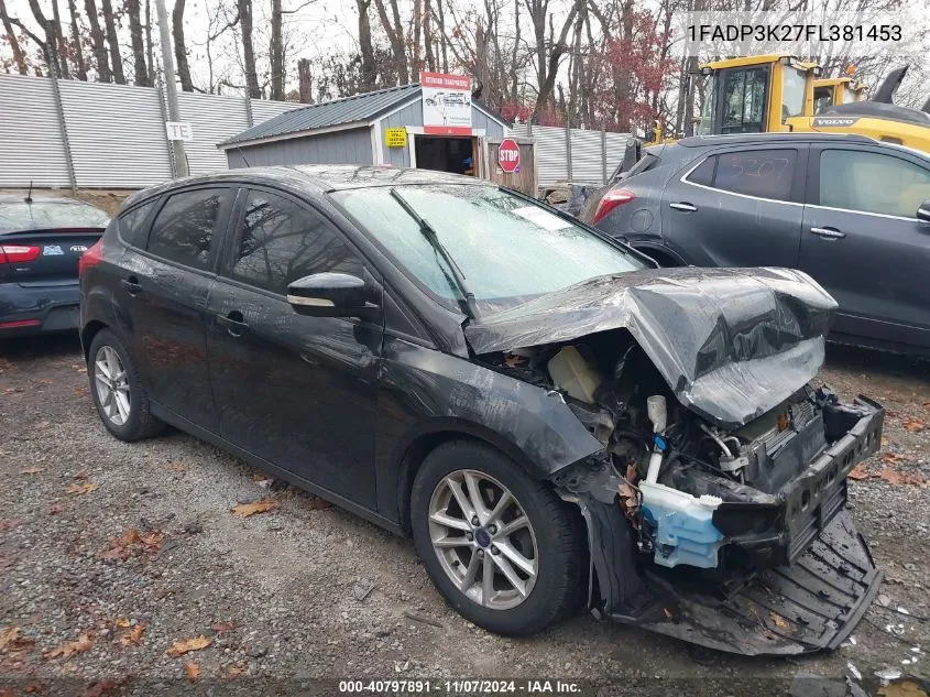 2015 Ford Focus Se VIN: 1FADP3K27FL381453 Lot: 40797891