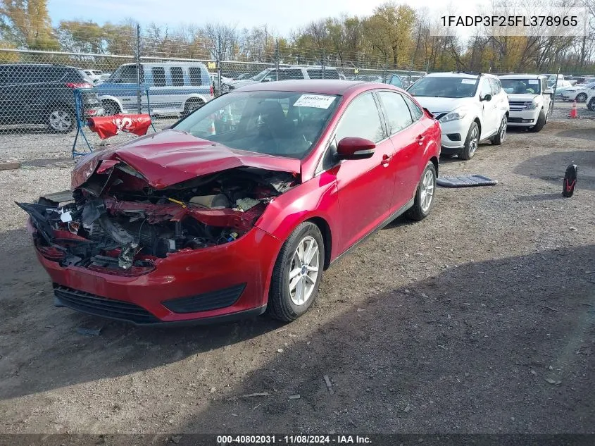 2015 Ford Focus Se VIN: 1FADP3F25FL378965 Lot: 40802031