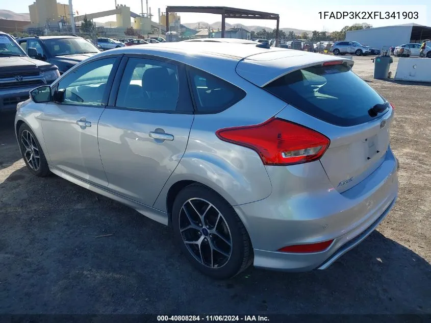 2015 Ford Focus Se VIN: 1FADP3K2XFL341903 Lot: 40808284