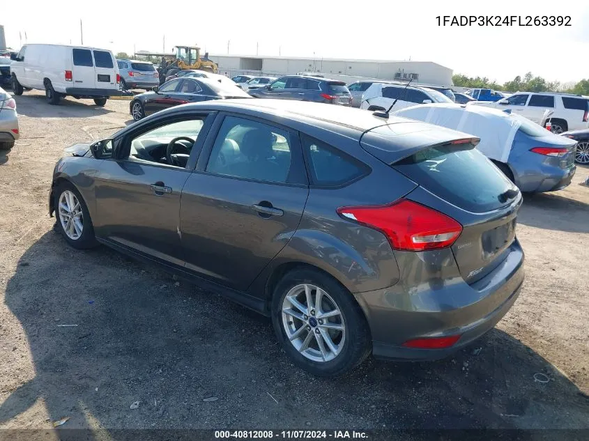 2015 Ford Focus Se VIN: 1FADP3K24FL263392 Lot: 40812008