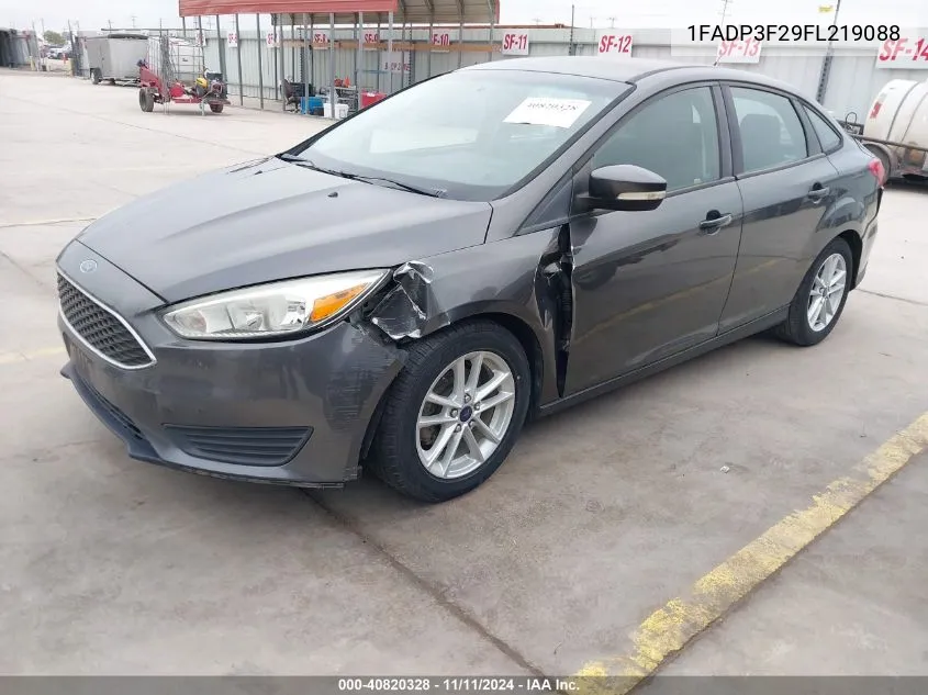 2015 Ford Focus Se VIN: 1FADP3F29FL219088 Lot: 40820328