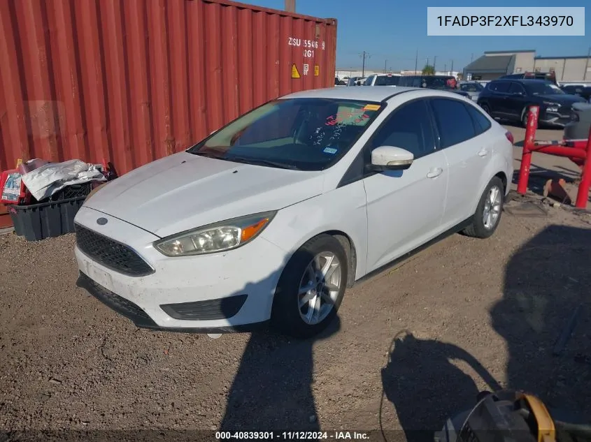 2015 Ford Focus Se VIN: 1FADP3F2XFL343970 Lot: 40839301