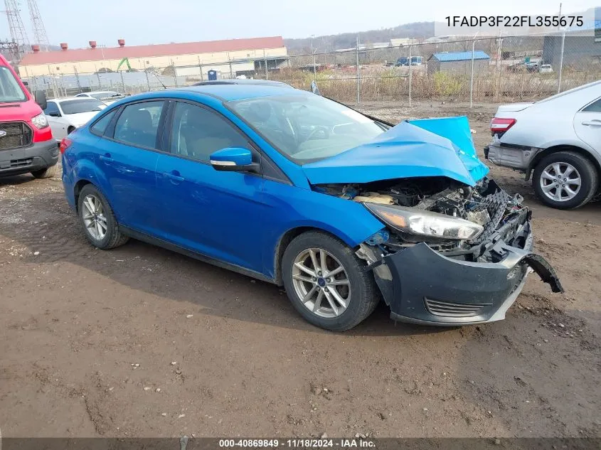 2015 Ford Focus Se VIN: 1FADP3F22FL355675 Lot: 40869849