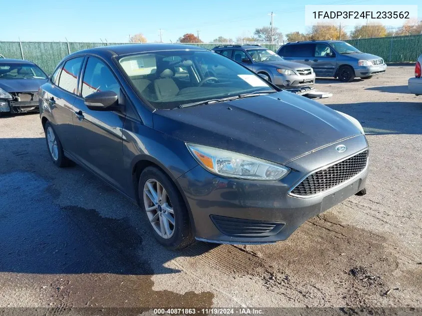 2015 Ford Focus Se VIN: 1FADP3F24FL233562 Lot: 40871863