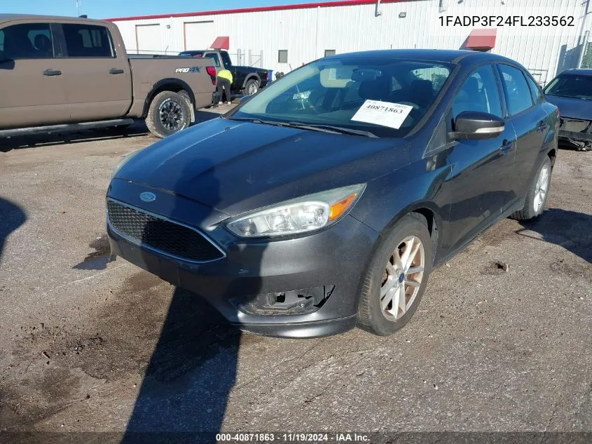 2015 Ford Focus Se VIN: 1FADP3F24FL233562 Lot: 40871863