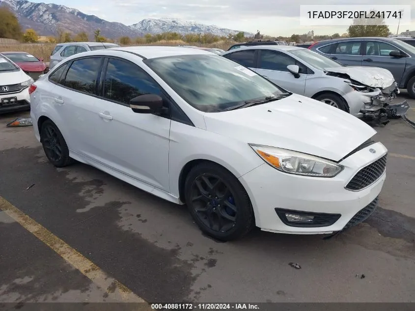 2015 Ford Focus Se VIN: 1FADP3F20FL241741 Lot: 40881172