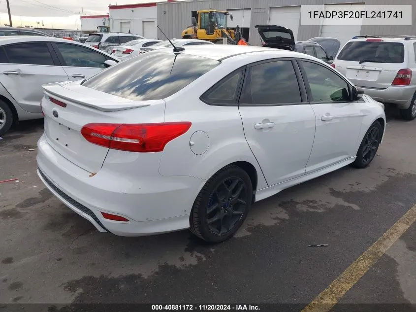 2015 Ford Focus Se VIN: 1FADP3F20FL241741 Lot: 40881172