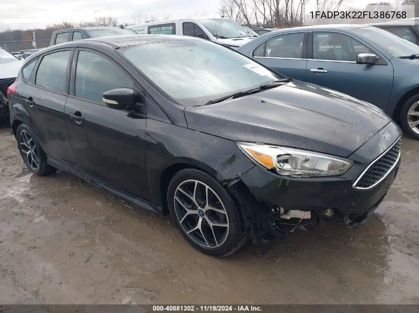 2015 Ford Focus Se VIN: 1FADP3K22FL386768 Lot: 40881302