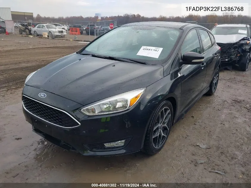 2015 Ford Focus Se VIN: 1FADP3K22FL386768 Lot: 40881302