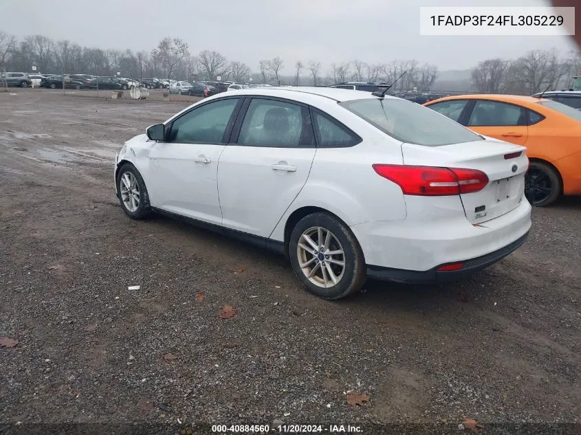 2015 Ford Focus Se VIN: 1FADP3F24FL305229 Lot: 40884560