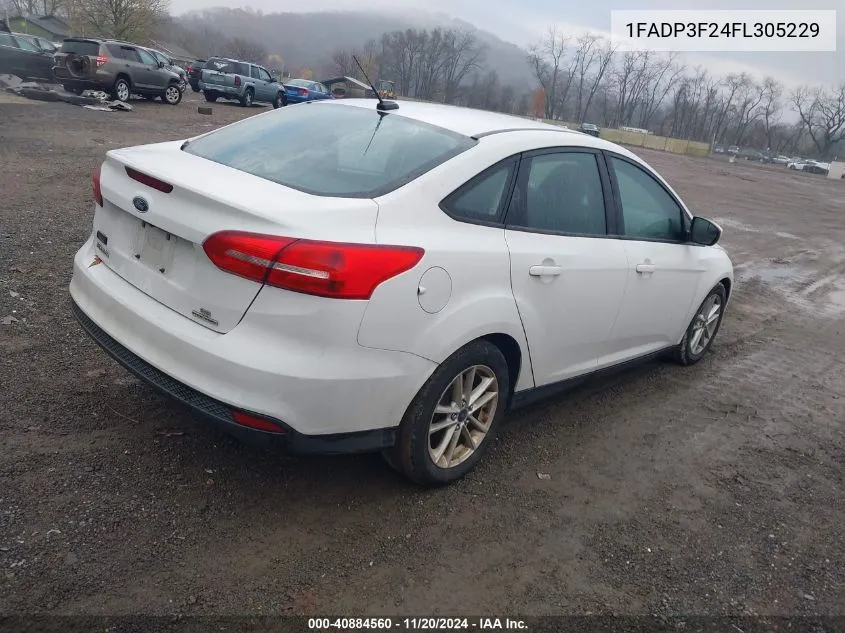 2015 Ford Focus Se VIN: 1FADP3F24FL305229 Lot: 40884560