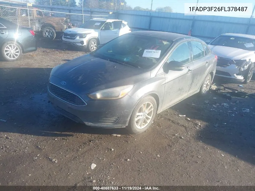 2015 Ford Focus Se VIN: 1FADP3F26FL378487 Lot: 40887633