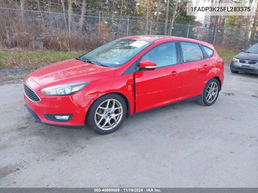 2015 Ford Focus Se VIN: 1FADP3K25FL283375 Lot: 40889569