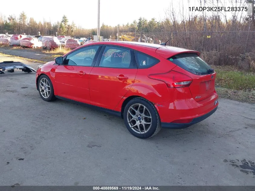 2015 Ford Focus Se VIN: 1FADP3K25FL283375 Lot: 40889569