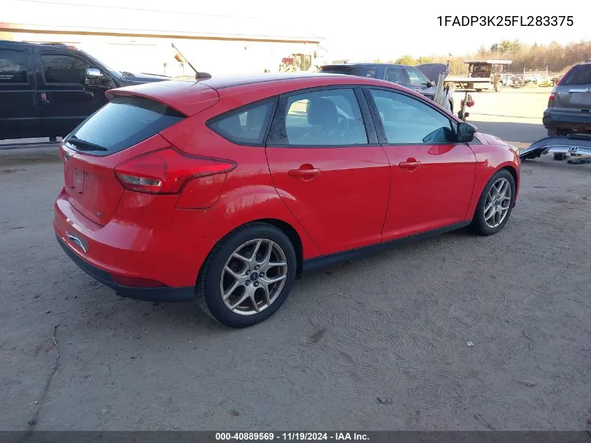 2015 Ford Focus Se VIN: 1FADP3K25FL283375 Lot: 40889569