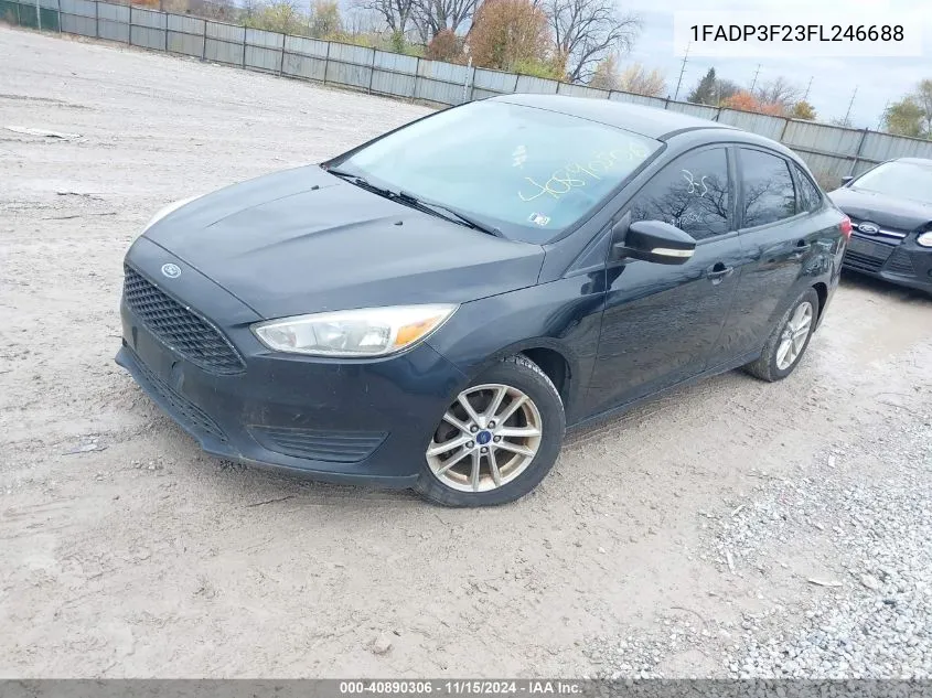 2015 Ford Focus Se VIN: 1FADP3F23FL246688 Lot: 40890306