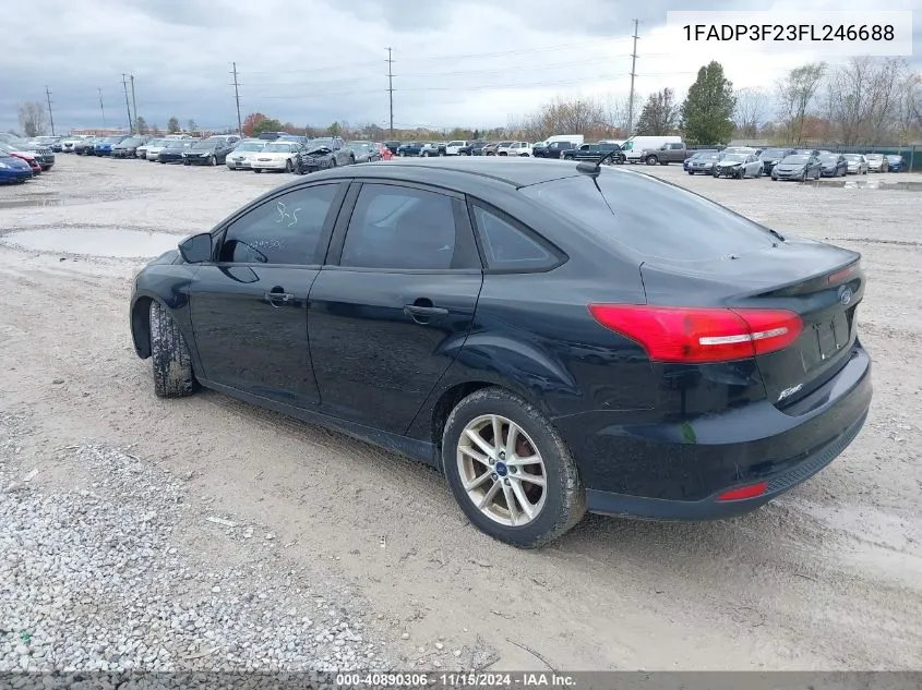 2015 Ford Focus Se VIN: 1FADP3F23FL246688 Lot: 40890306