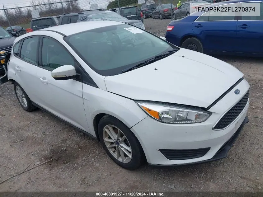 2015 Ford Focus Se VIN: 1FADP3K22FL270874 Lot: 40891927