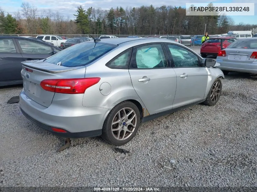 2015 Ford Focus Se VIN: 1FADP3F28FL338248 Lot: 40897328