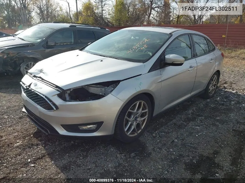 2015 Ford Focus Se VIN: 1FADP3F24FL302511 Lot: 40899376