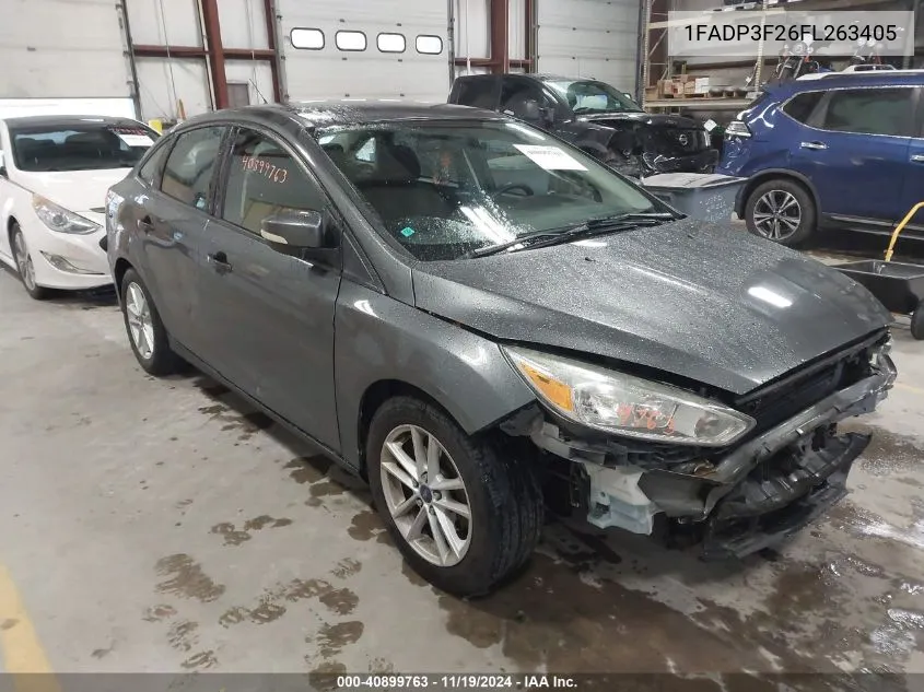 2015 Ford Focus Se VIN: 1FADP3F26FL263405 Lot: 40899763