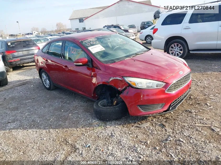 2015 Ford Focus Se VIN: 1FADP3F21FL270844 Lot: 40900721