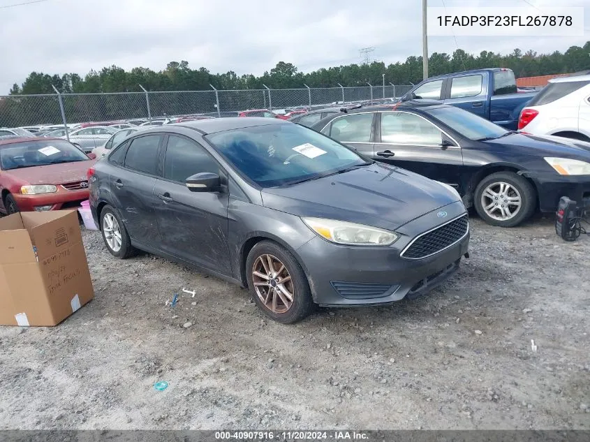 2015 Ford Focus Se VIN: 1FADP3F23FL267878 Lot: 40907916