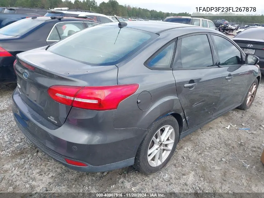 2015 Ford Focus Se VIN: 1FADP3F23FL267878 Lot: 40907916