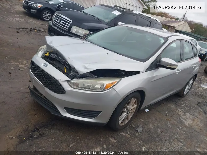 2015 Ford Focus Se VIN: 1FADP3K21FL201416 Lot: 40915413