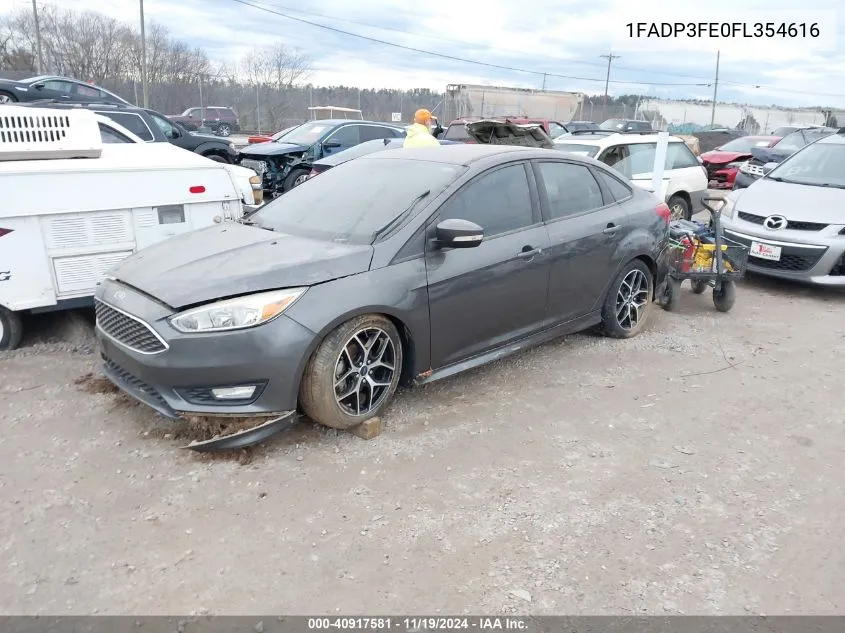 2015 Ford Focus Se VIN: 1FADP3FE0FL354616 Lot: 40917581