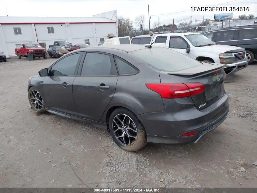 2015 Ford Focus Se VIN: 1FADP3FE0FL354616 Lot: 40917581