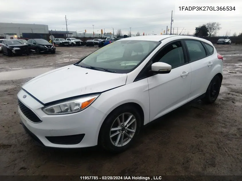 2016 Ford Focus Se VIN: 1FADP3K27GL366534 Lot: 11957785