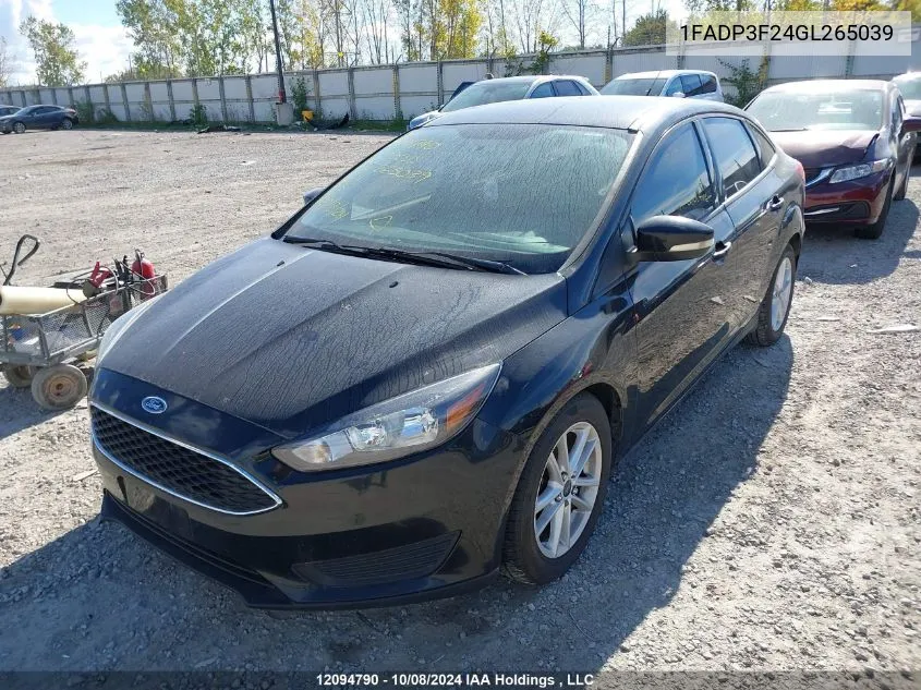 2016 Ford Focus Se VIN: 1FADP3F24GL265039 Lot: 12094790