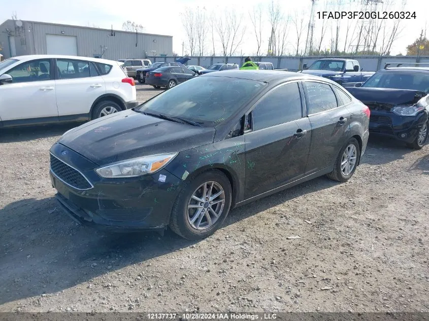 2016 Ford Focus Se VIN: 1FADP3F20GL260324 Lot: 12137737