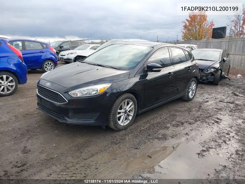 2016 Ford Focus Se VIN: 1FADP3K21GL200199 Lot: 12138174