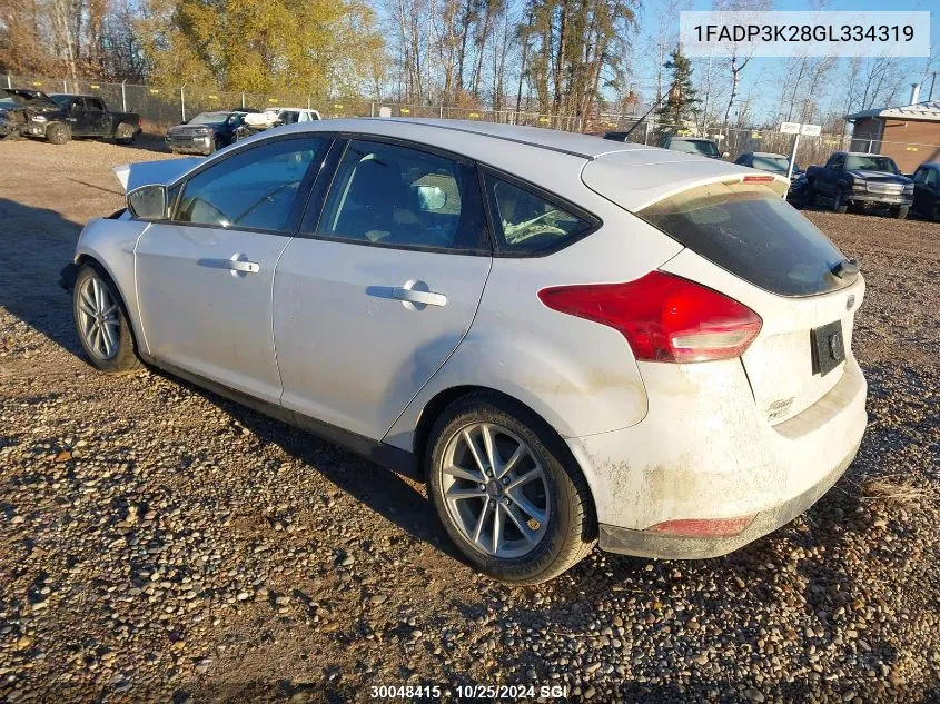 2016 Ford Focus Se VIN: 1FADP3K28GL334319 Lot: 30048415