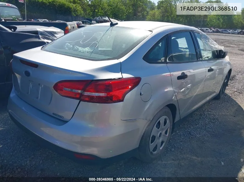 1FADP3E29GL368510 2016 Ford Focus S