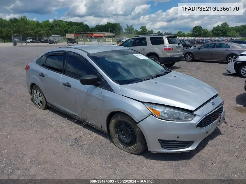 2016 Ford Focus S VIN: 1FADP3E21GL366170 Lot: 39474303