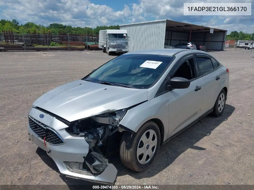 2016 Ford Focus S VIN: 1FADP3E21GL366170 Lot: 39474303