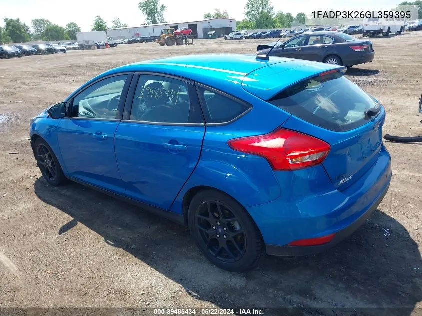 2016 Ford Focus Se VIN: 1FADP3K26GL359395 Lot: 39485434