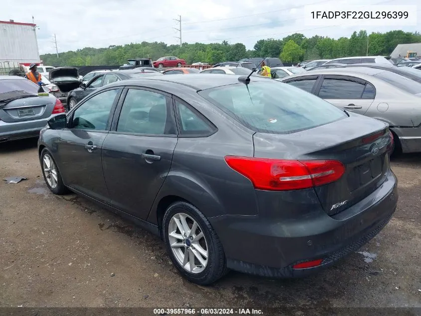 2016 Ford Focus Se VIN: 1FADP3F22GL296399 Lot: 39557966