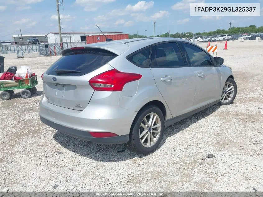 2016 Ford Focus Se VIN: 1FADP3K29GL325337 Lot: 39566544