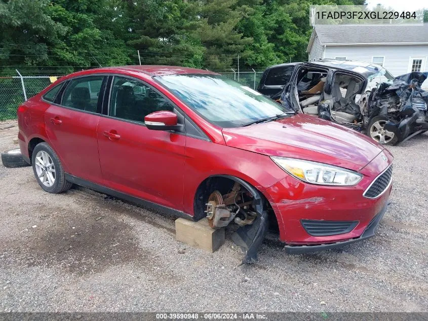 2016 Ford Focus Se VIN: 1FADP3F2XGL229484 Lot: 39590948