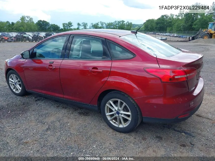 1FADP3F2XGL229484 2016 Ford Focus Se