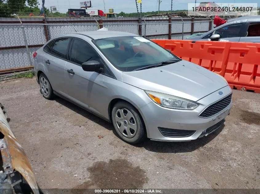 1FADP3E24GL244807 2016 Ford Focus S