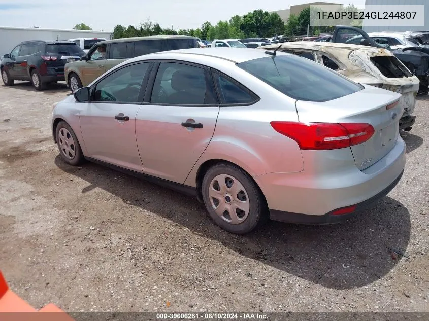 1FADP3E24GL244807 2016 Ford Focus S