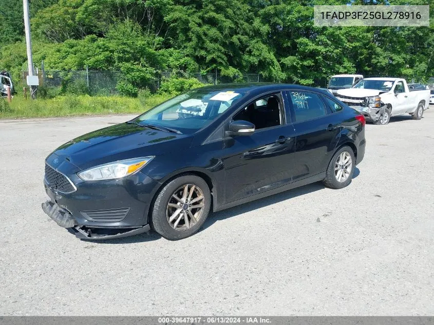 1FADP3F25GL278916 2016 Ford Focus Se