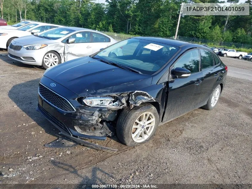 2016 Ford Focus Se VIN: 1FADP3F21GL401059 Lot: 39677139