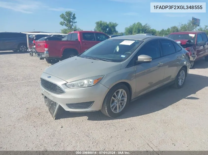 2016 Ford Focus Se VIN: 1FADP3F2XGL348555 Lot: 39698814